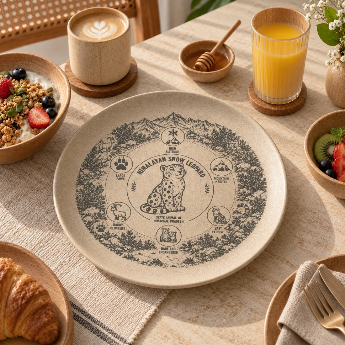 Snow Leopard Round Plate product photograph